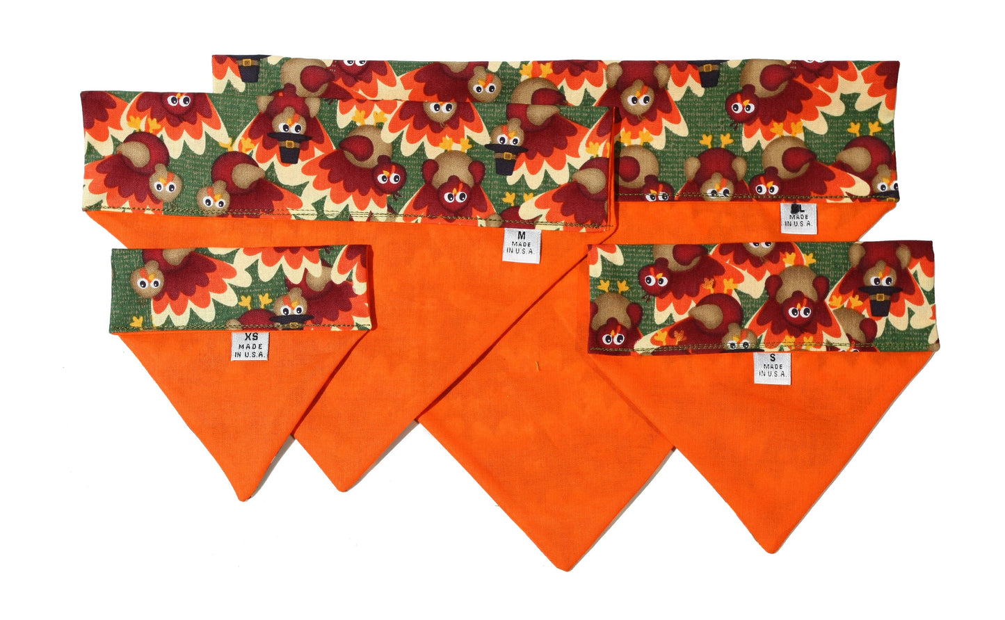 Pilgrim Turkeys on Green Pet Scarf